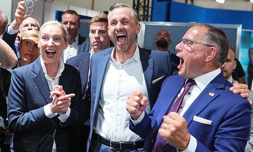 Source-supplied image for: SUE REID: Germany in shock as hard-Right party stands on the brink of power